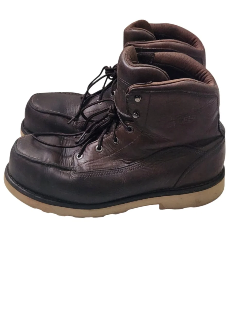 Red Wing Shoes Brown Leather Work Boots with Tan Sole